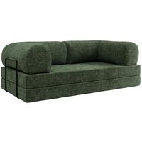 3-SITZER SOFA ORSETTO - Dunkelgrün Schenille grob gewebt - Dunkelgrün/Schwarz, Textil/Metall (200/70/100cm) - MKS
