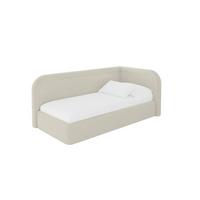 EINZELLBETT Jugendbett mit Bettkasten und Matratze H3/H4, Links - JOVY 80x200 Beige - Champagner, Holzwerkstoff/Textil (80/200cm) - ALTDECOR