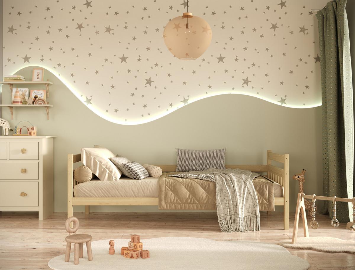 KINDERBETT Dawid mit Matratze 90/180 Natur unlackiert 90/180 - Sonoma Eiche, Holz (90/180cm) - RAUMHIRSCH FURNITURE