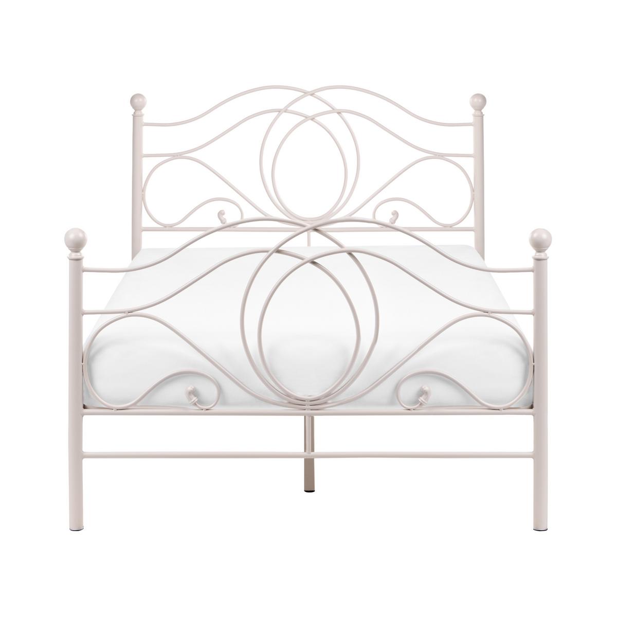 BETT mit Lattenrost 120/200 Stahl Hellbeige Lyra - Beige, Metall (120/200cm) - Beliani