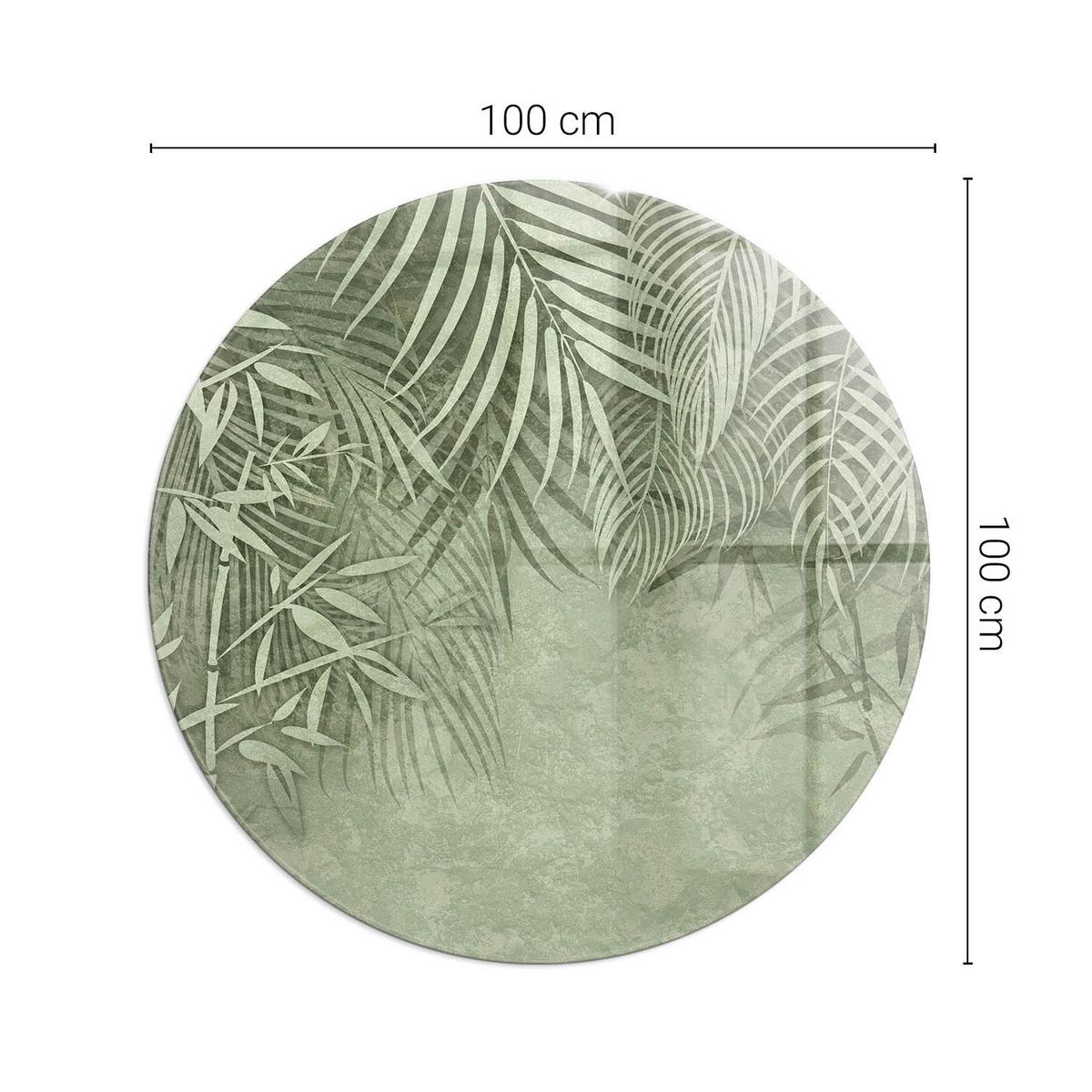 GLASPLATTE für Kamin Ø 100 cm - Grün, Glas (100/100/0.4cm) - TULUP