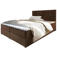BOXBETT PRATA 140x200 cm mit Matratze und Topper - Braun - Braun, Holz (140/200cm) - MASSENO