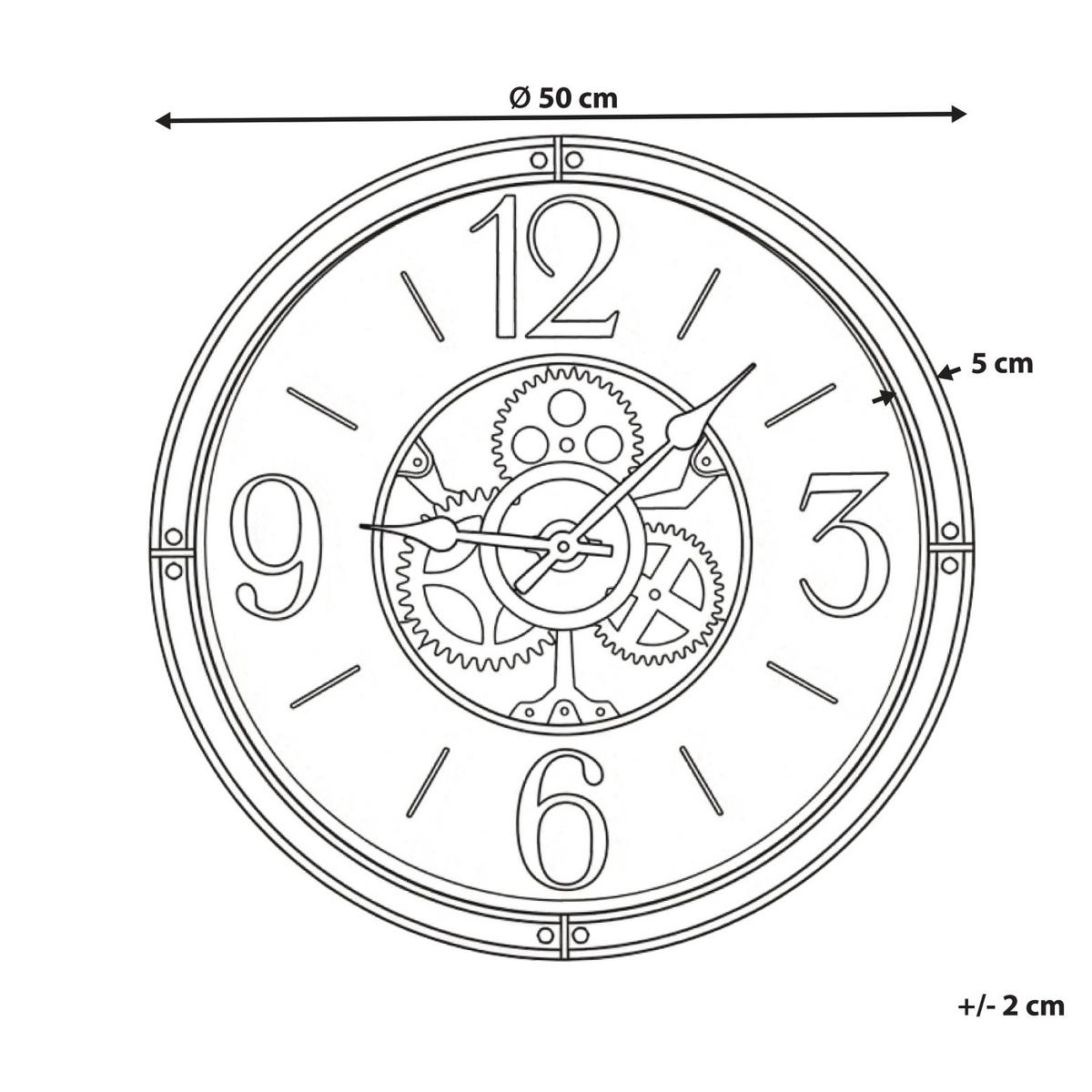 WANDUHR 50 cm Schwarz Albacete - Schwarz, Kunststoff (50/50/5cm) - Beliani
