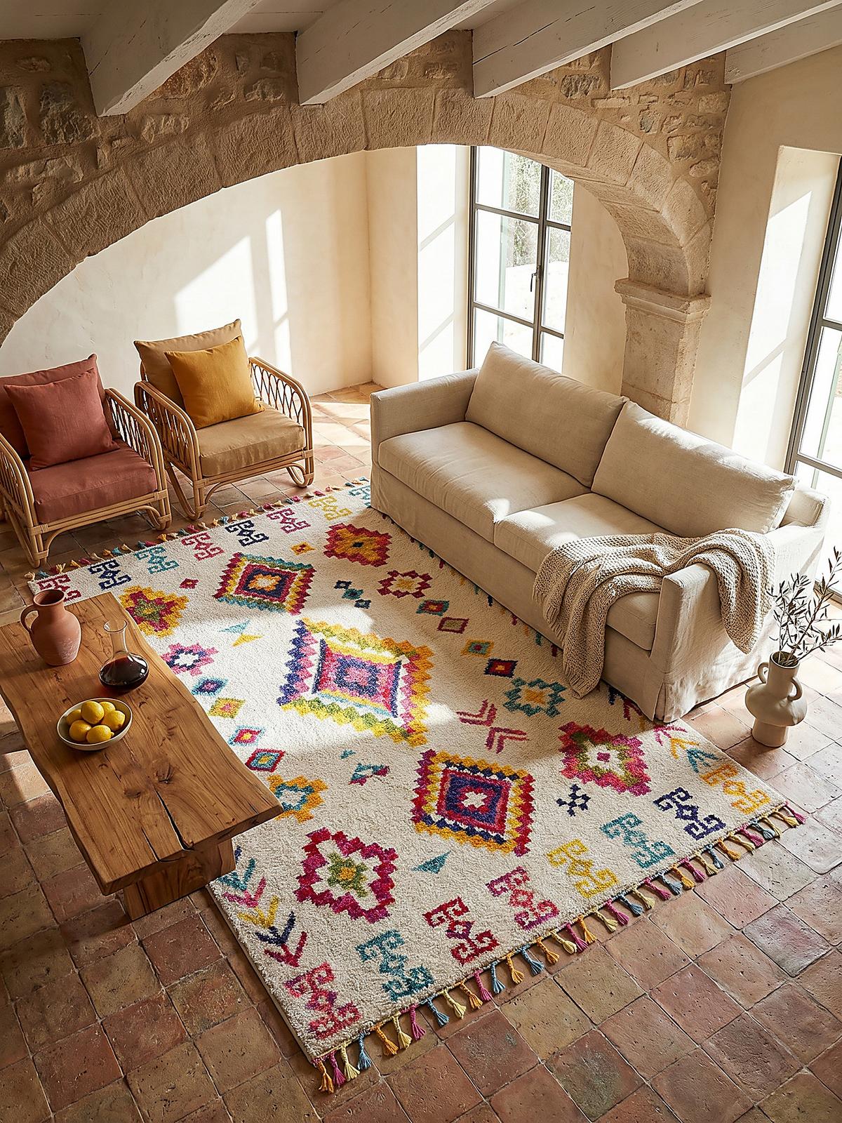 TEPPICH ARUN, geometrisch-abstrakt, aus Polypropylen, Bunt, 80 x 150 cm - Multicolor, Textil (150/80cm) - KADIMA DESIGN