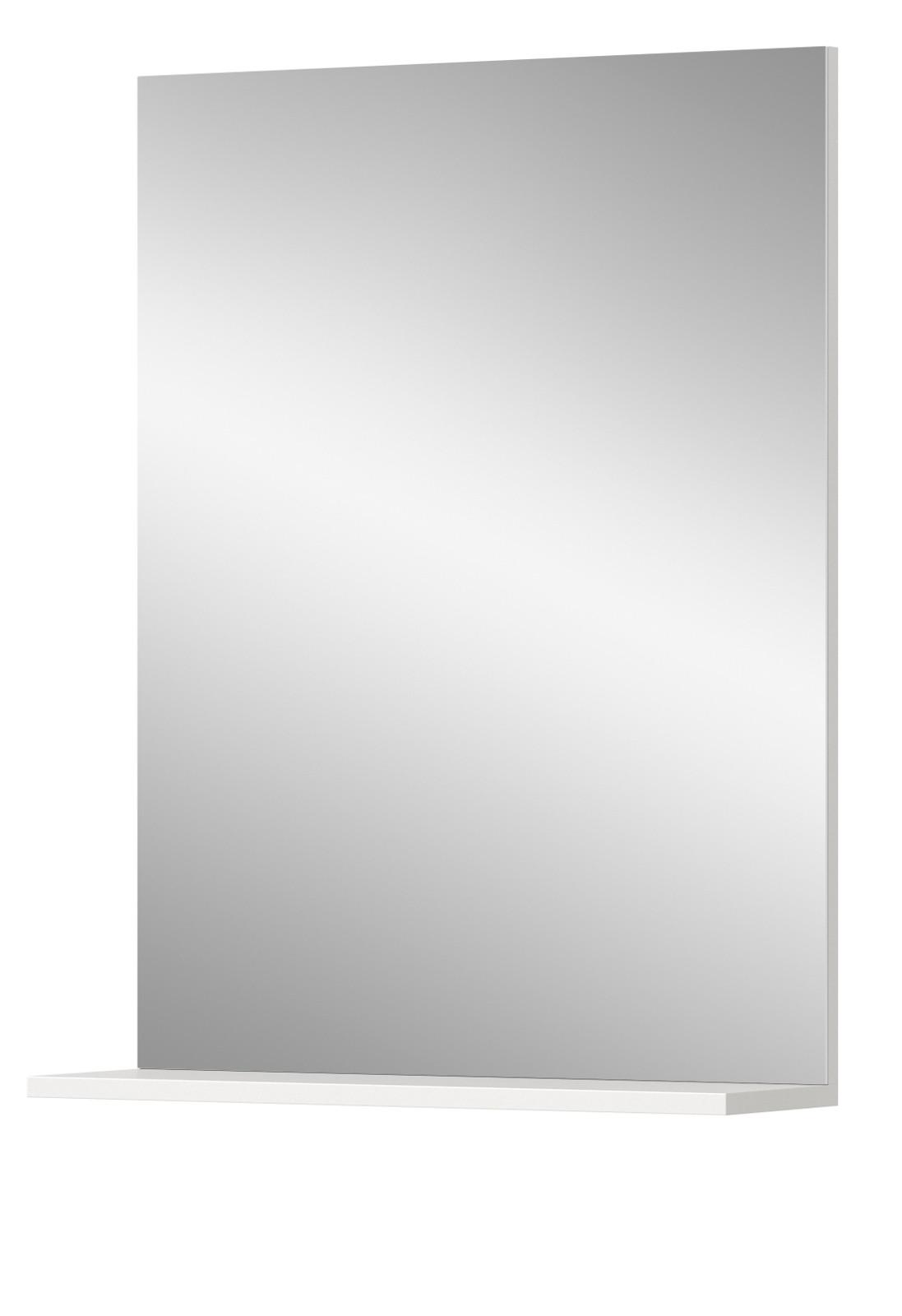SPIEGEL weiß 60 x 79 cm, Wandspiegel mit Ablage - Weiß Hochglanz, Holzwerkstoff (60/79/18cm) - Inn.Furn