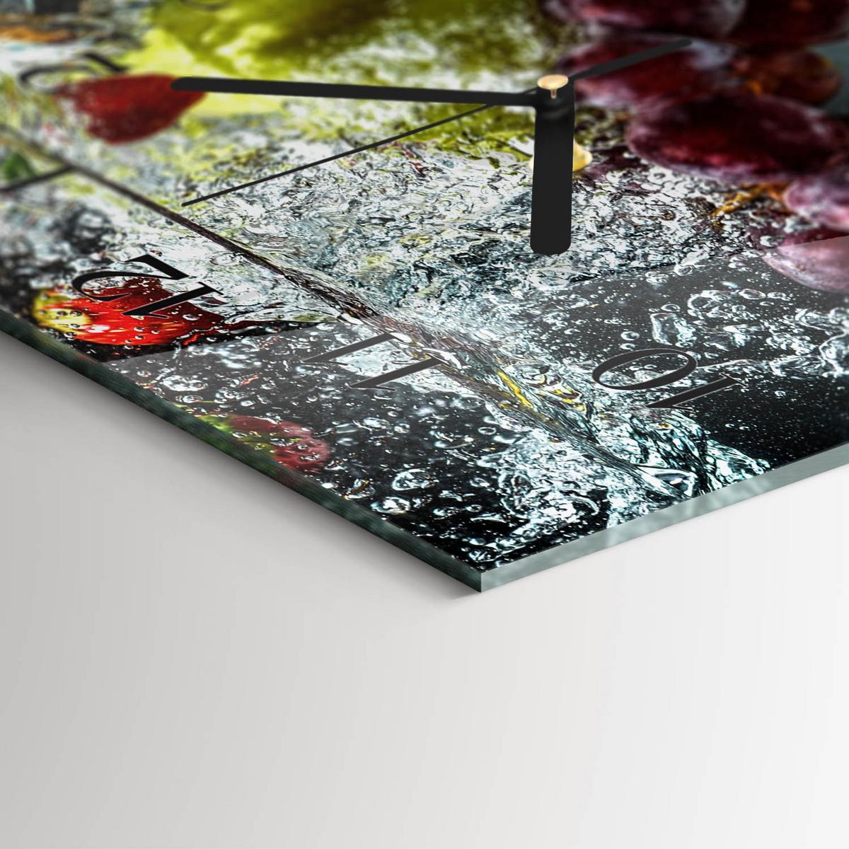 WANDUHR aus Glas 60x30 cm - Obst - Multicolor, Glas (60/30/0.4cm) - TULUP