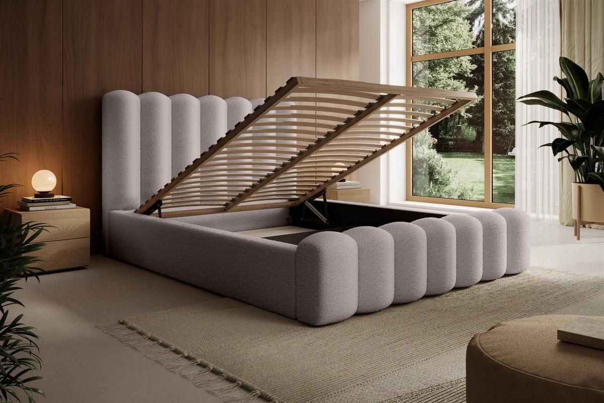 POLSTERBETT Macon In Euphoria - Beige, Holzwerkstoff/Textil (160/200cm) - Fun Möbel