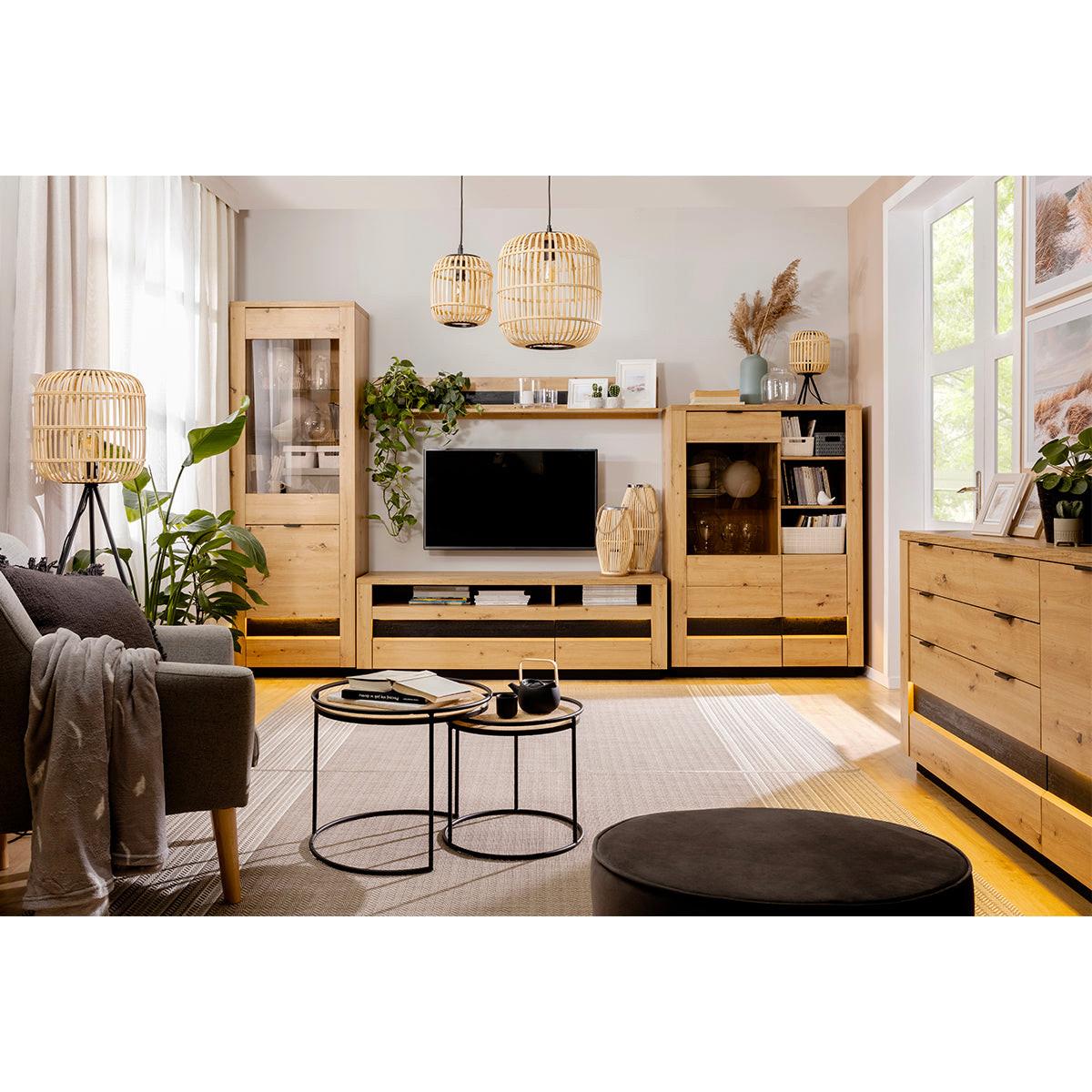 SIDEBOARD Glenn Holz und Schwarz - Braun, Holzwerkstoff (161/85/42cm) - Petits-meubles