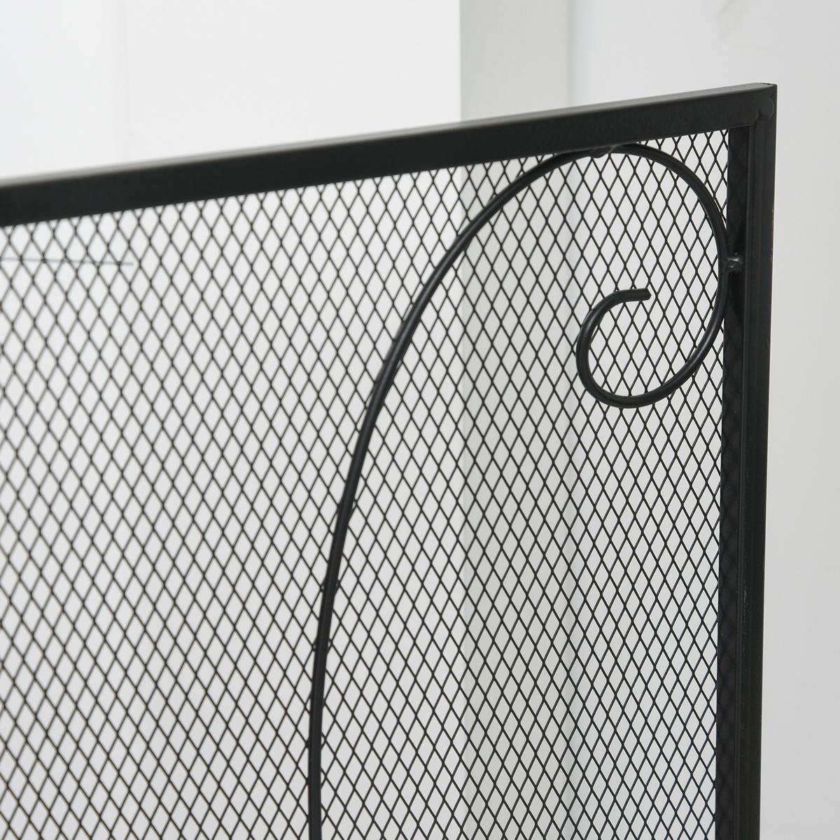 KAMINGITTER, für Wohnzimmer, Metall, Schwarz 132,5 x 76,5cm - Schwarz, Metall (1.5/76.5/132.5cm) - HOMCOM