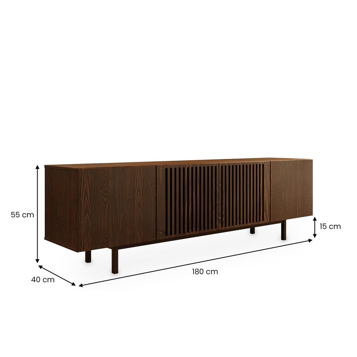 LOWBOARD LINN nussbaum - Nussbaumfarben, Holz (180/55/40cm) - IDIMEX