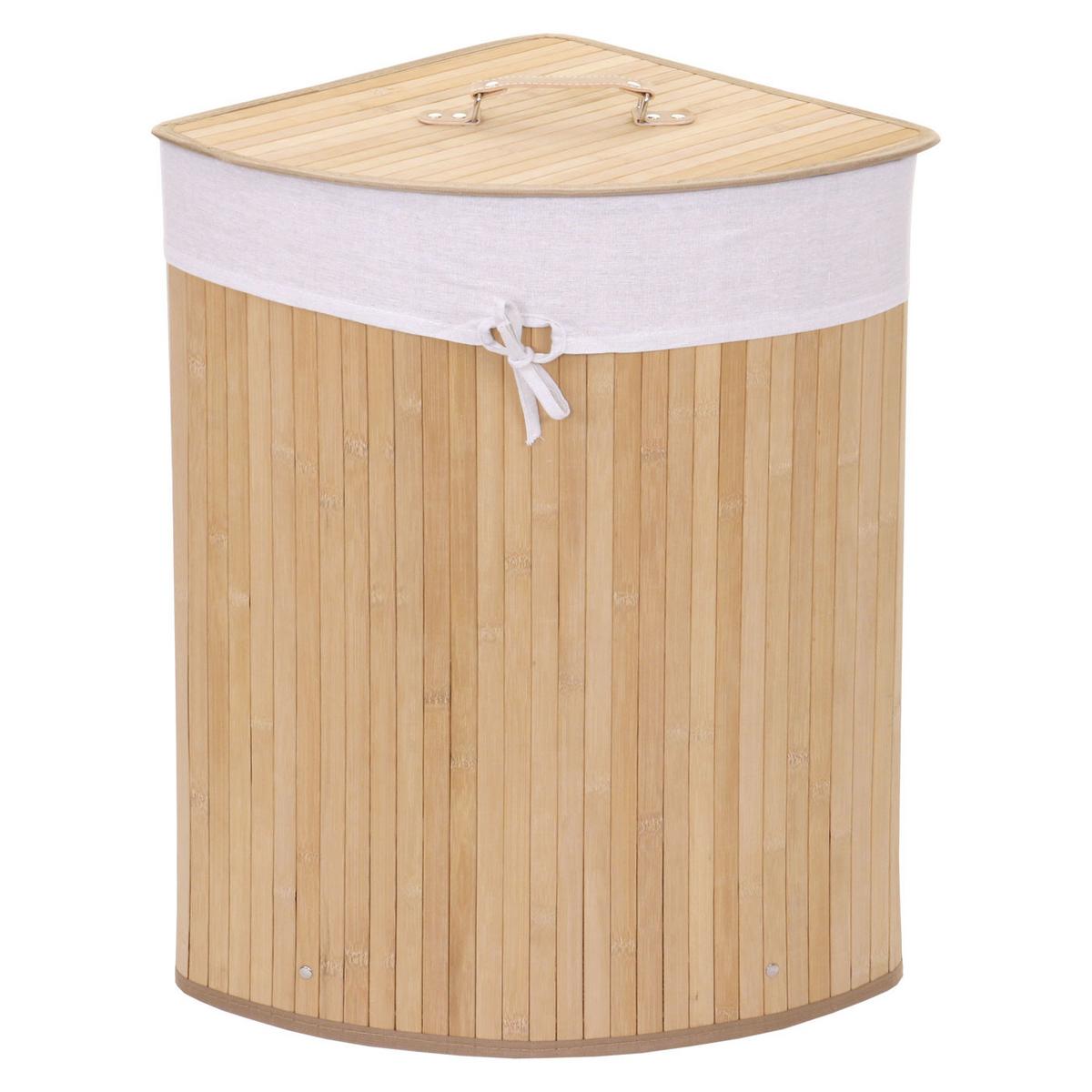 ECKWÄSCHEKORB Beige, Cremeweiß - Beige/Creme, Holz (48/61/35cm) - MCW