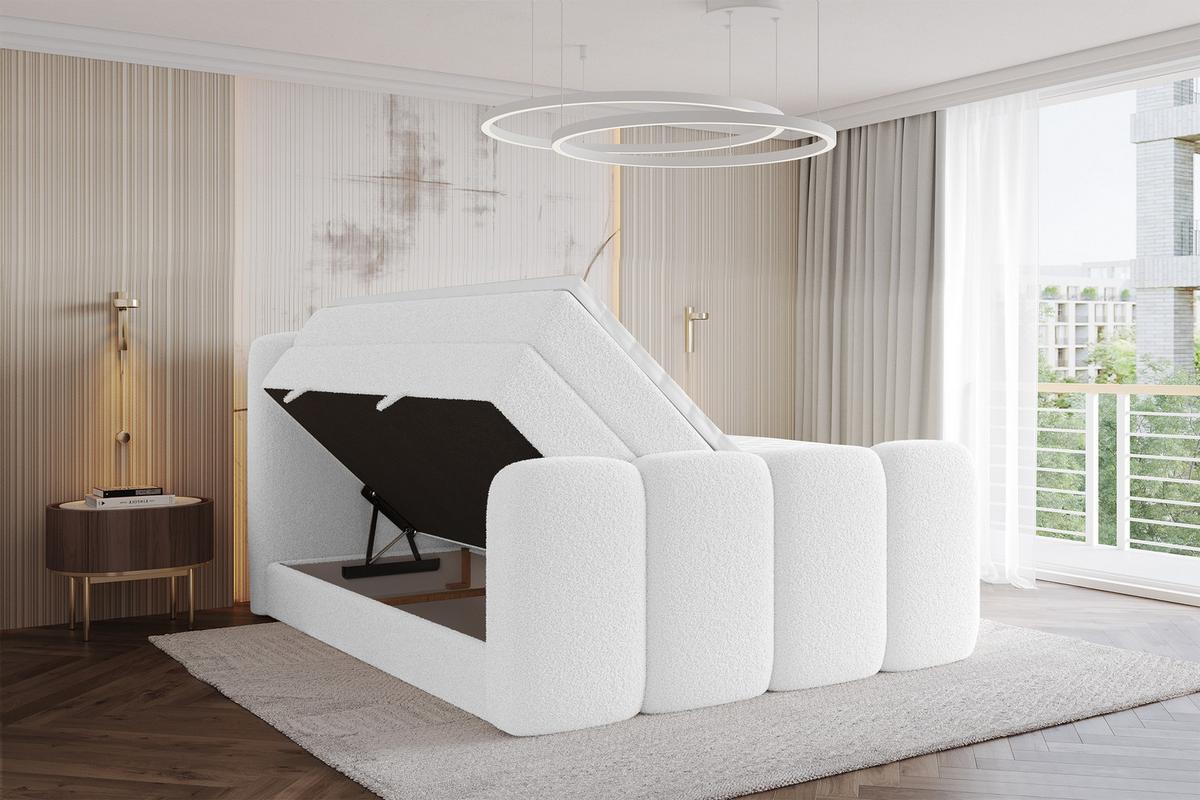 BOXBETT mit Matratze H3|H4 und Lattenrost - NINA-Z KING - 200x200 cm Quelle - Weiß - Weiß, Holzwerkstoff (200/200cm) - ALTDECOR