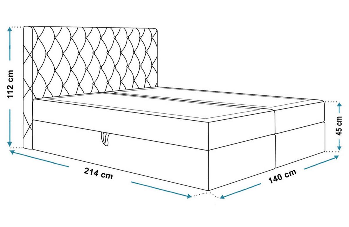 BOXBETT BOSTON mit 2 Bettkästen, 140x200, Farbe: Weiß, Kunstleder, Doppelbett mit Bonell-Matratze - Weiß, Holz/Kunststoff (140/200cm) - Alpi-Möbel