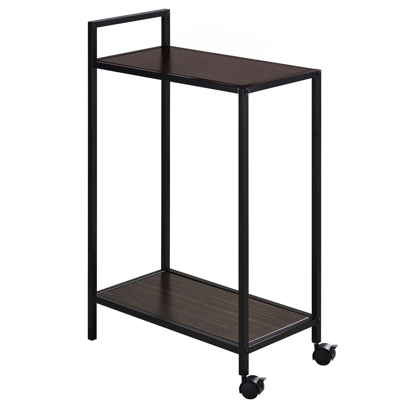 SERVIERWAGEN RIVO schwarz/Walnuß - Schwarz, Holzwerkstoff/Metall (52/81/26cm) - IDIMEX