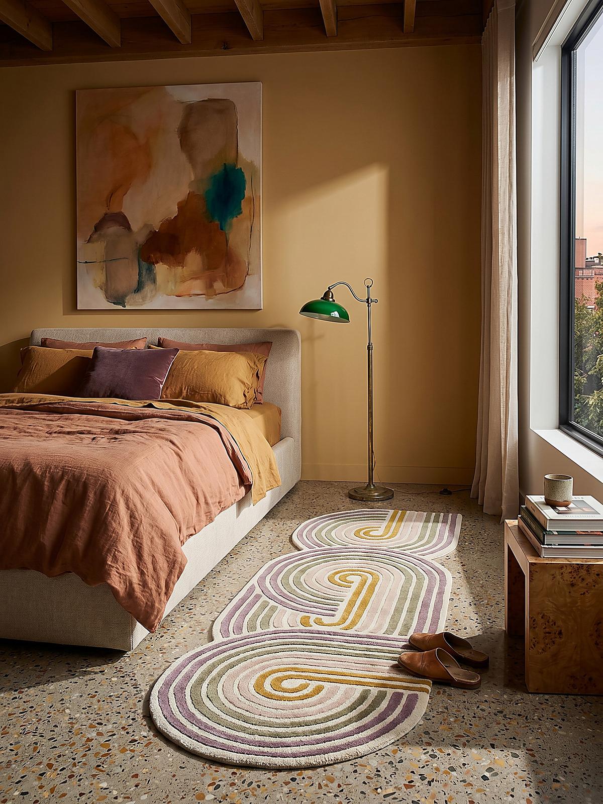 WOLLTEPPICH SOAR, abstrakt, Grün, 80 x 300 cm - Beige, Textil (300/80cm) - KADIMA DESIGN