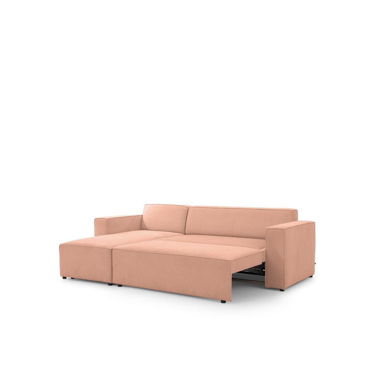 ECKSOFA Schlafsofa Waldo In Stoff Poso - Rosa, Holzwerkstoff/Textil (260/173cm) - Fun Möbel