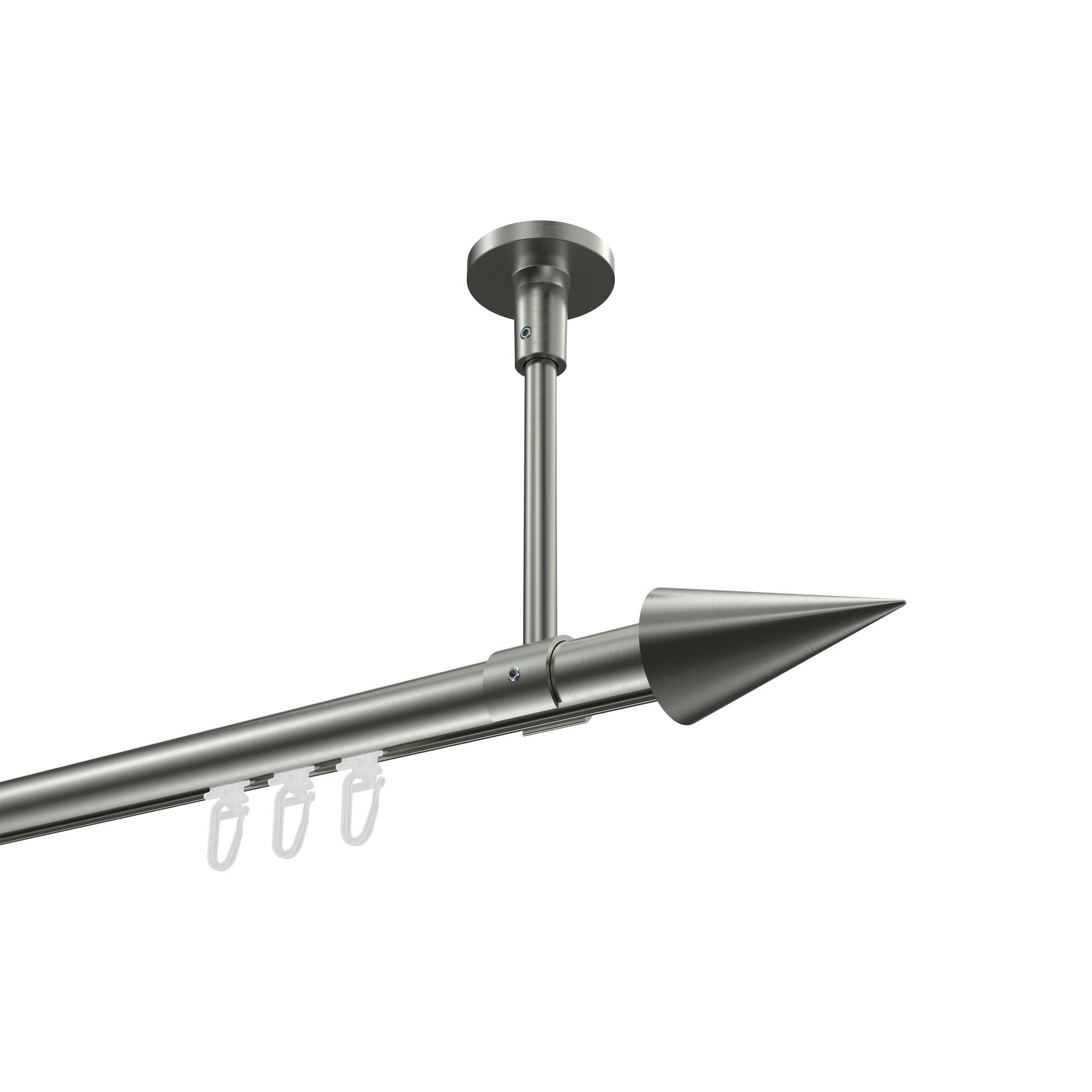GARDINENSTANGE INNENLAUF Sonette Savio 540 cm (geteilt in 3 x 180 cm), 1-läufig, 20 mm Ø Edelstahl-Optik - Edelstahlfarben, Metall (540cm) - INTERDECO
