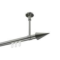 GARDINENSTANGE INNENLAUF Sonette Savio 540 cm (geteilt in 3 x 180 cm), 1-läufig, 20 mm Ø Edelstahl-Optik - Edelstahlfarben, Metall (540cm) - INTERDECO