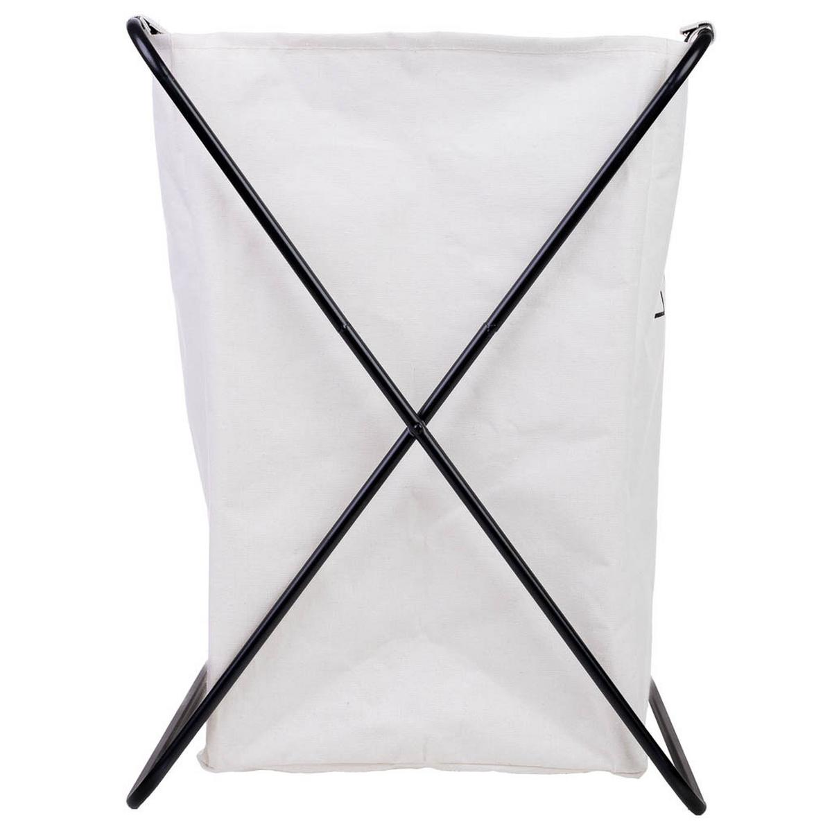WÄSCHEKORB aus metall 66x40x56cm - Weiß, Textil (66/56/40cm) - Wanderlust