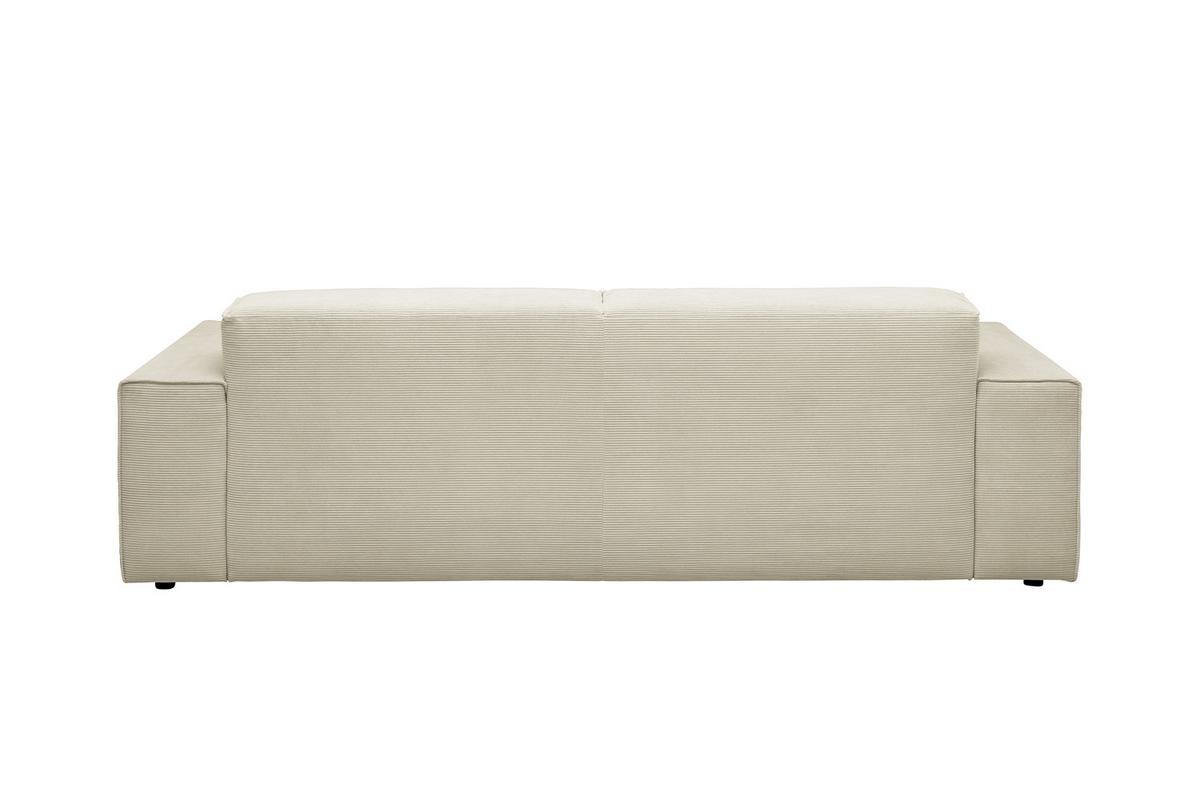SOFA RANI Beige Cord - Beige/Schwarz, Kunststoff/Textil (256/71/101cm) - KAWOLA