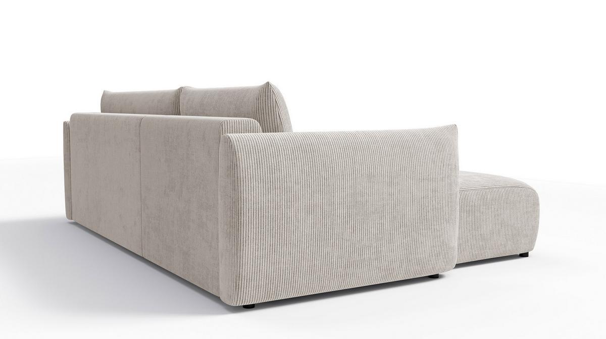 ECKSOFA TAUER 3-Sitzer rechts, perlweiß - Schwarz/Weiß, Holz/Textil (248/173cm) - Wozimo