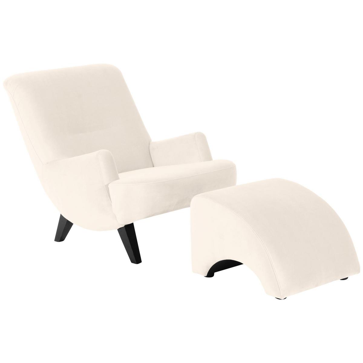 POLSTERHOCKER Kajsa Samtvelours creme - Creme, Kunststoff (52/37/54cm) - 58aufmkessel