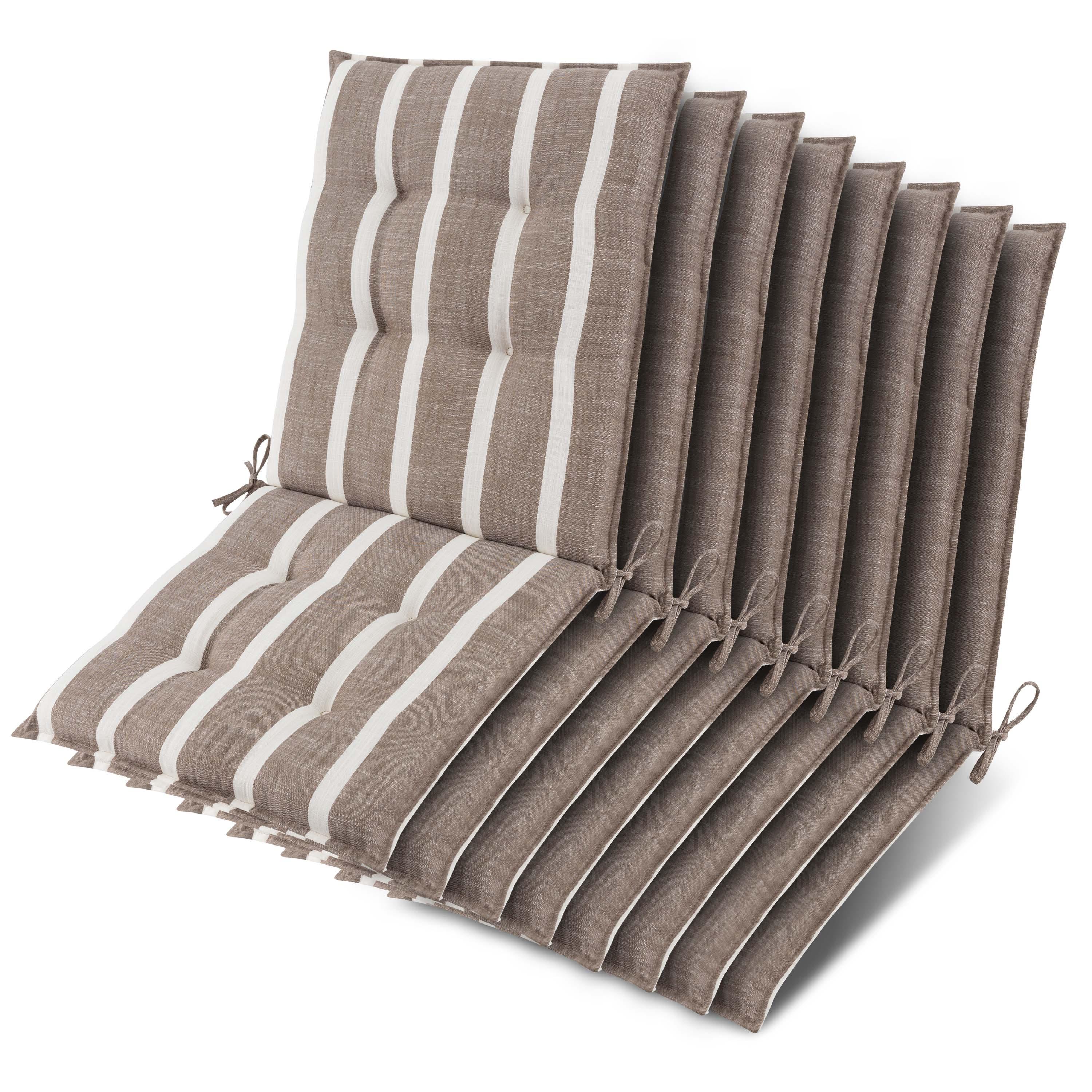 NIEDERLEHNER Sun-NL 105x50x8cm Beige-Weiß-Gestreift (8tlg) - Beige, Textil (50/100cm) - Beautissu 