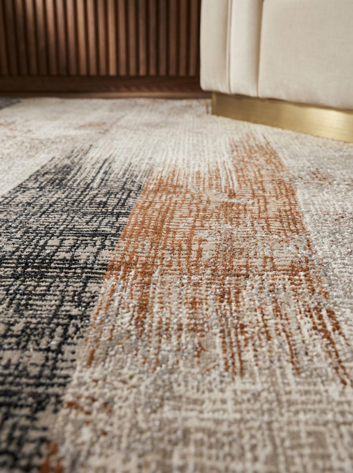TEPPICH TIBER-Orte, geometrisch-abstrakt, Terrakotta, 200 x 290 cm - Orange, Textil (290/200cm) - KADIMA DESIGN