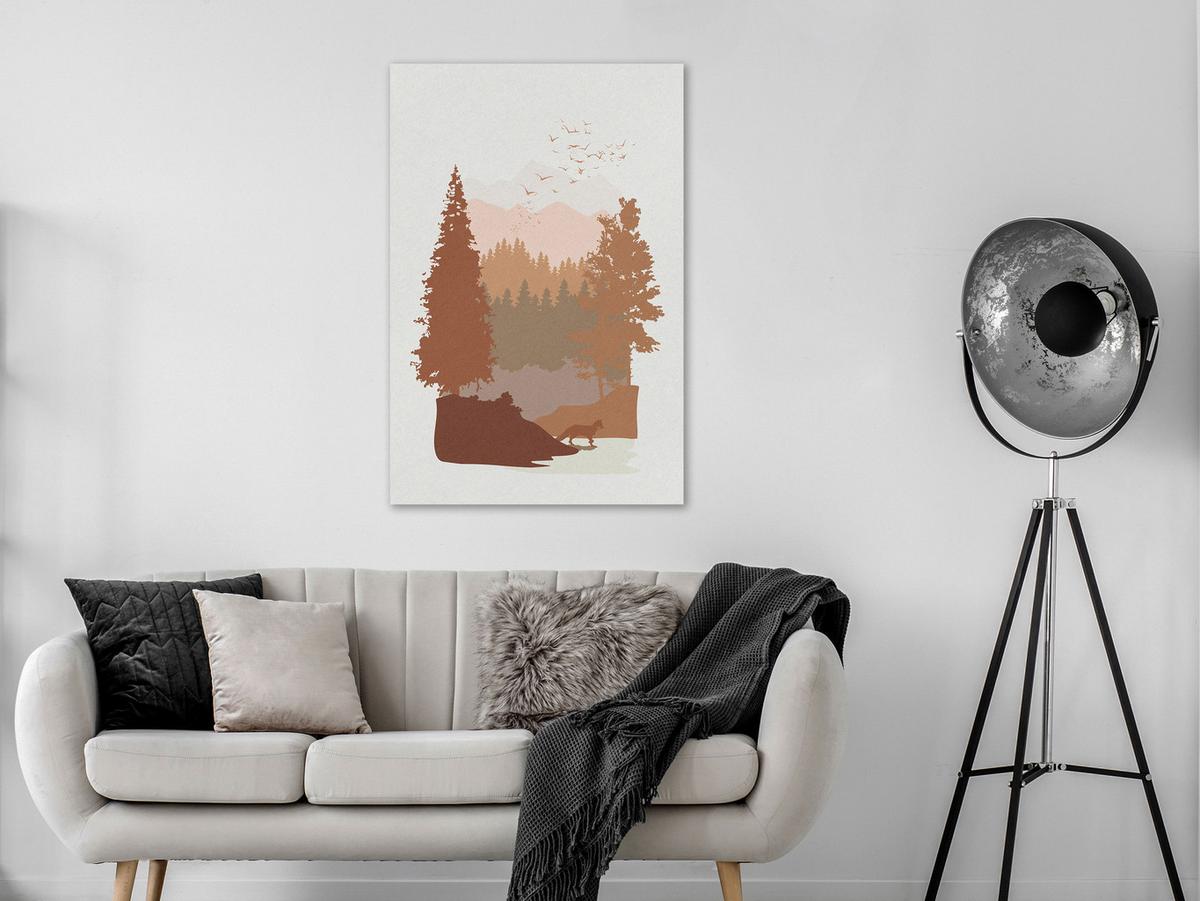 KUNSTDRUCK Braun 40/60 cm - Braun/Grau, Textil (40/60cm) - KUNSTLOFT