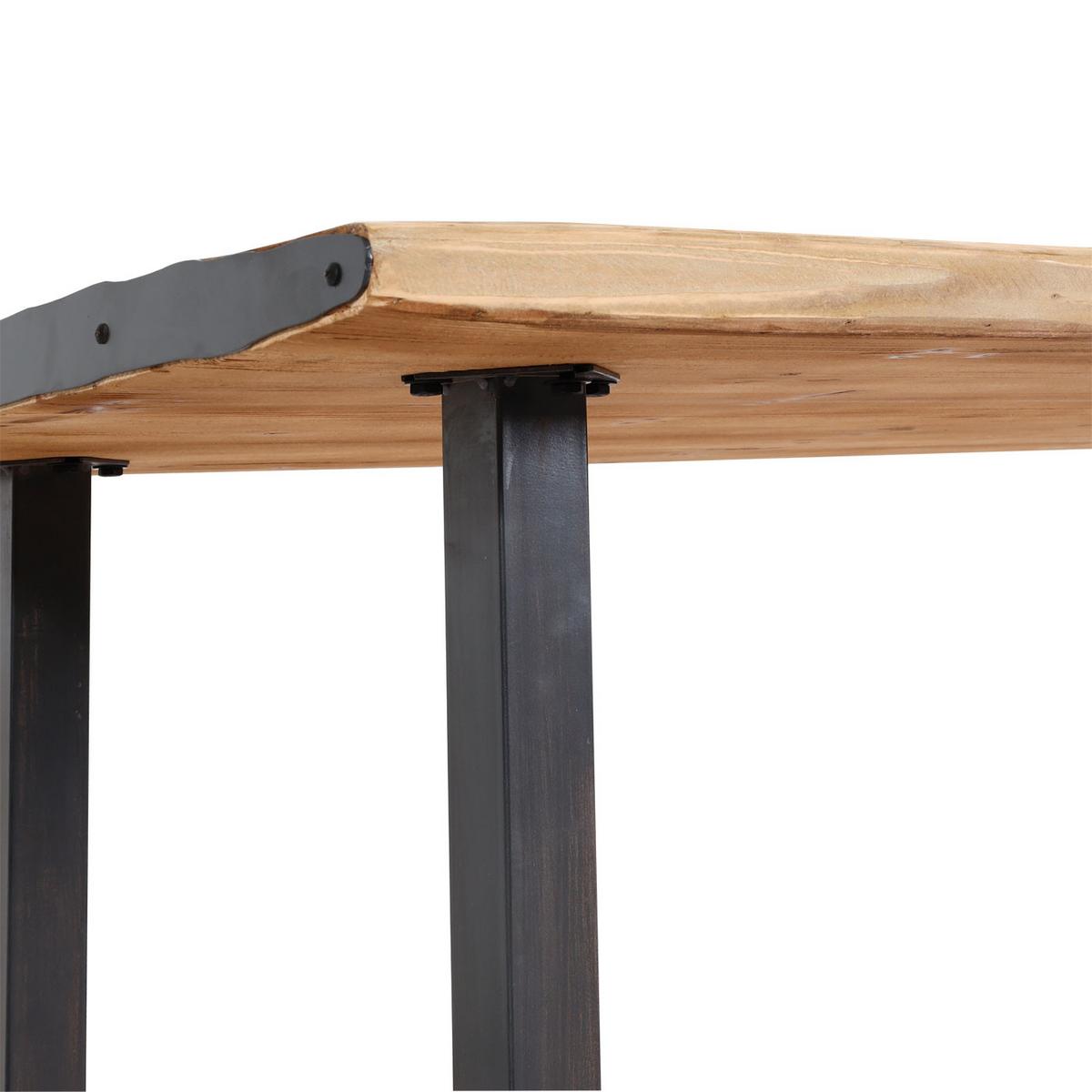ESSTISCH Braun, Metall - Silberfarben/Braun, Holz (90/200/75cm) - MCW