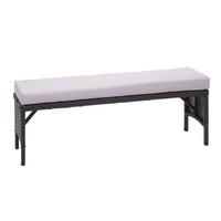 POLY-RATTAN SITZBANK Schwarz - Schwarz, Kunststoff (112/35/30cm) - MCW