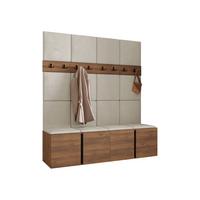 GARDEROBEN-SET Orion V - Beige/Nussbaumfarben, Holzwerkstoff/Kunststoff (168/186/46cm) - MIRJAN24