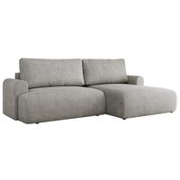 ECKSCHLAFSOFA TONO L Hellgrau Struktur - rechts - Hellgrau/Schwarz, Kunststoff/Textil (150/260cm) - MKS