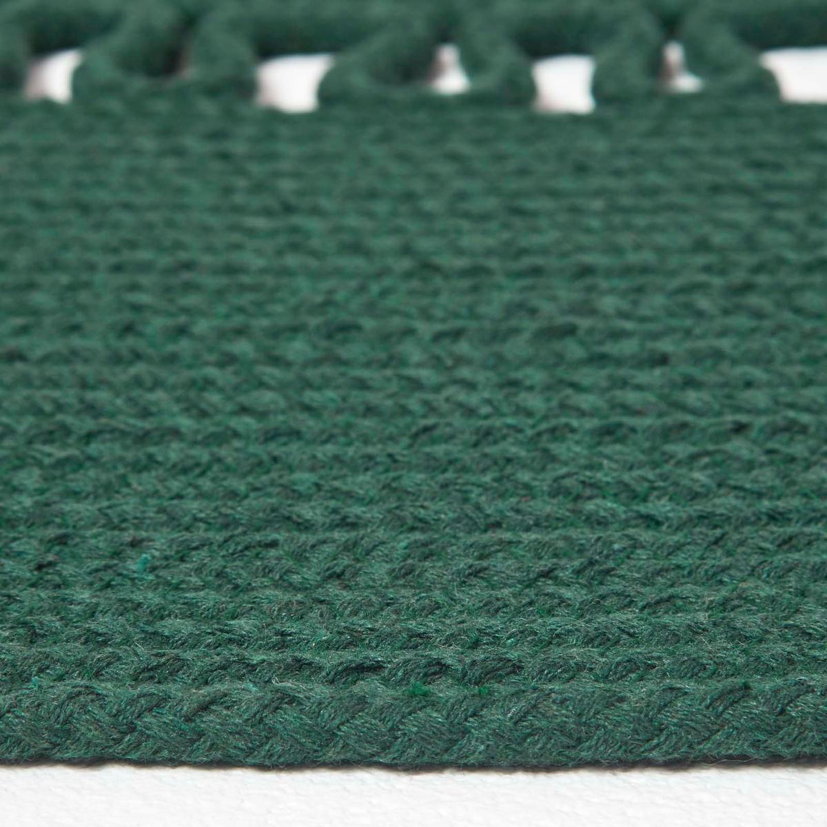TEPPICH geflochten rund mit Häkel-Muster 120 cm - Dunkelgrün, Textil (120/120cm) - Homescapes