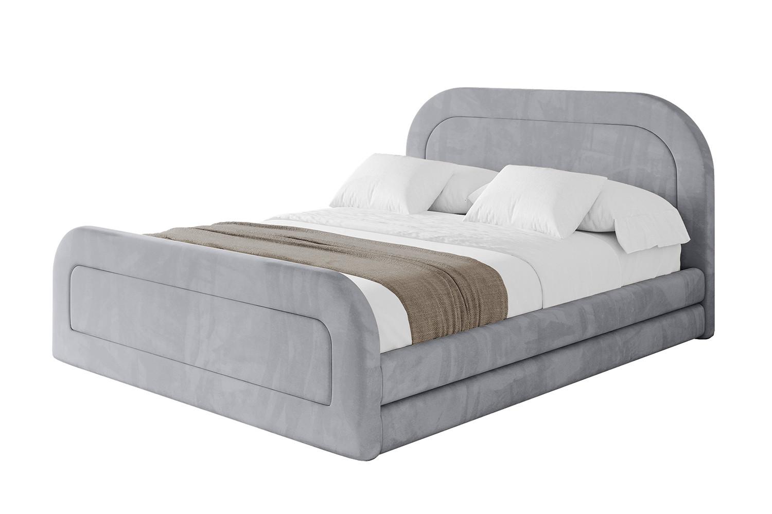 POLSTERBETT mit Bettkasten, Fußteil und Lattenrost, Boxbett mit Matratze H3/H4 - LERIS-Z 180x200 Hellgrau - Hellgrau, Holzwerkstoff/Textil (180/200cm) - ALTDECOR
