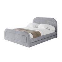 POLSTERBETT mit Bettkasten, Fußteil und Lattenrost, Boxbett ohne Matratze - LERIS-Z 180x200 Hellgrau - Hellgrau, Holzwerkstoff/Textil (180/200cm) - ALTDECOR