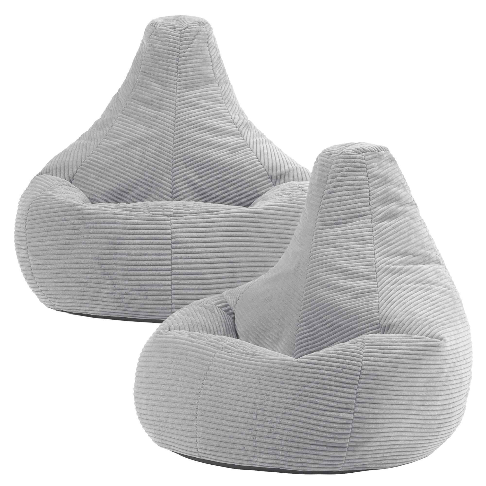 SITZSACK Sessel aus Cord 2-tlg. - Grau, Textil (82/76/82cm) - icon
