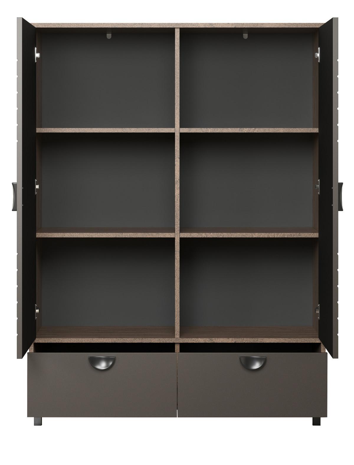 HIGHBOARD Bronze und Rostoptik 120 x 163 cm, Kommode mit Soft-Close - Rostfarben/Schwarz, Holzwerkstoff/Metall (120/163/42cm) - Top.Furn