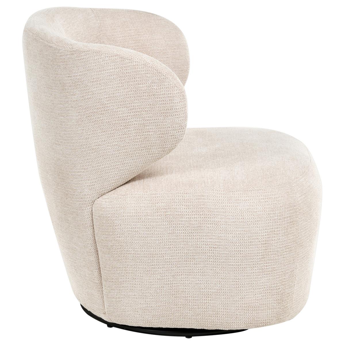 DREHSESSEL Stoff Beige Alvdal - Beige, Textil (74/73/79cm) - Beliani