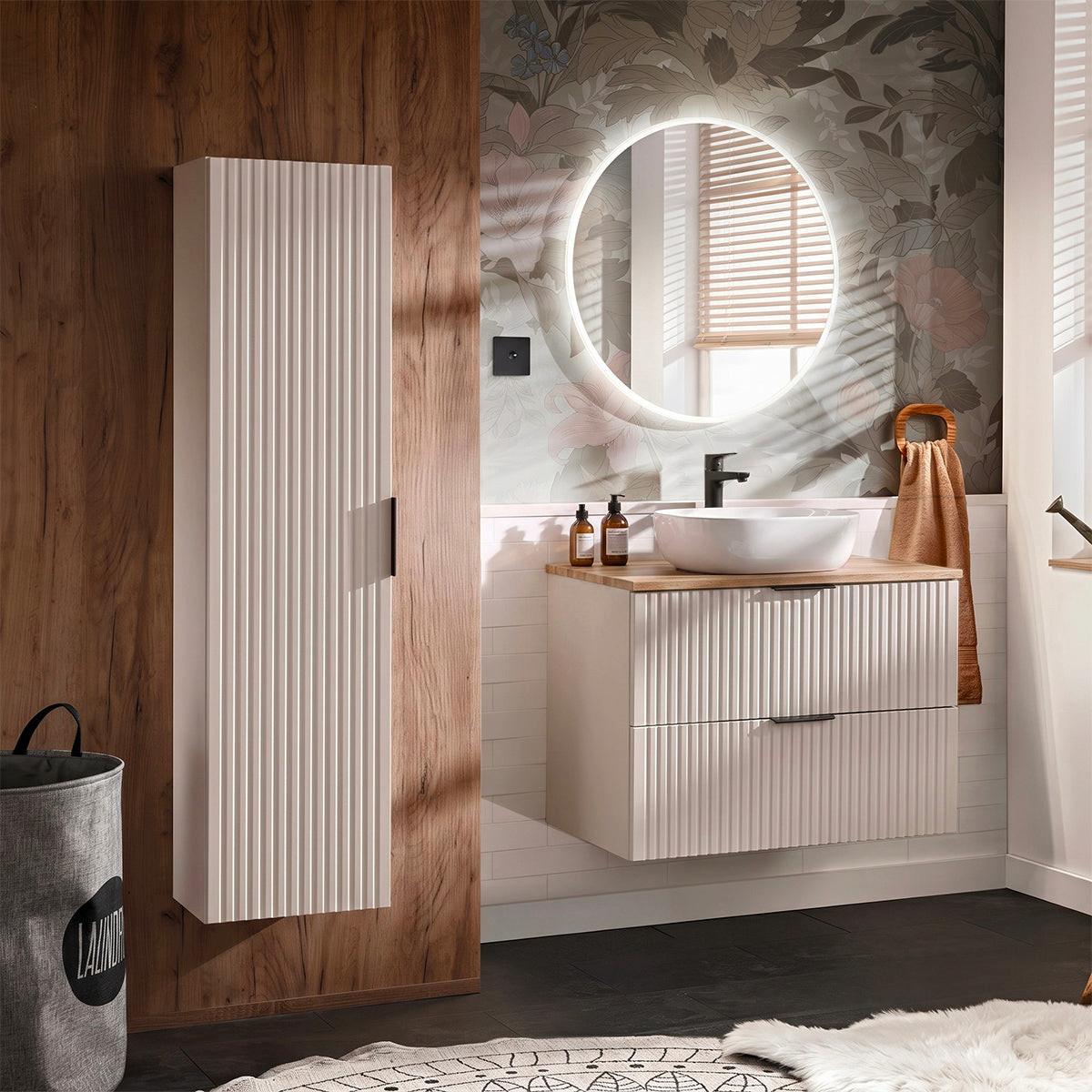 BADMÖBEL 80.6cm Adriel 2er-Set Kaschmir und Holz - Beige, Holzwerkstoff (80.6/59/46cm) - Petits-meubles