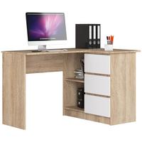 SCHREIBTISCH Eiche Sonoma, Weiß 77/124/85 - Weiß, Holzwerkstoff (124/52/77cm) - RAUMHIRSCH FURNITURE