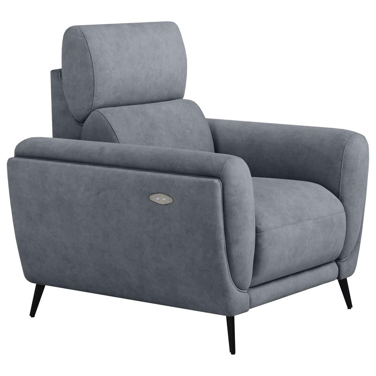 RELAXSESSEL Comfort, mit elektrischer Verstellung und verstellbarer Kopfstütze, Dunkelgrau - Dunkelgrau/Schwarz, Textil (103/97/102cm) - Beautysofa