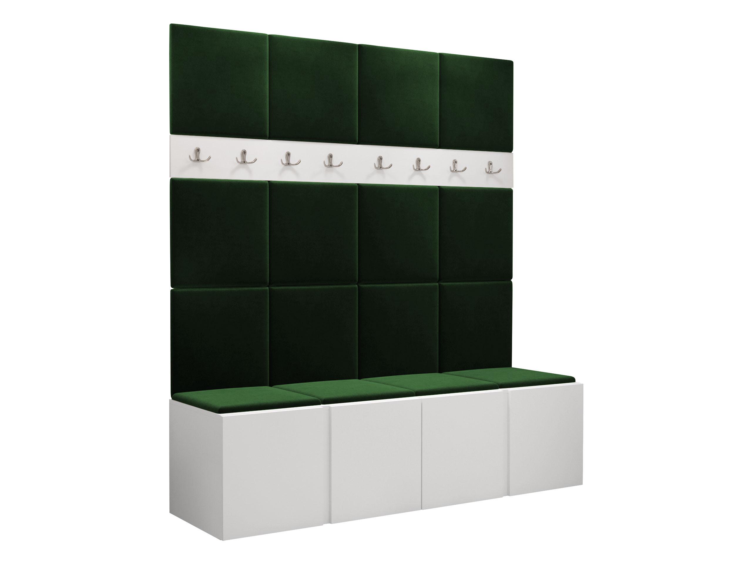 GARDEROBEN-SET Orion V - Weiß/Grün, Holzwerkstoff/Kunststoff (168/186/46cm) - MIRJAN24