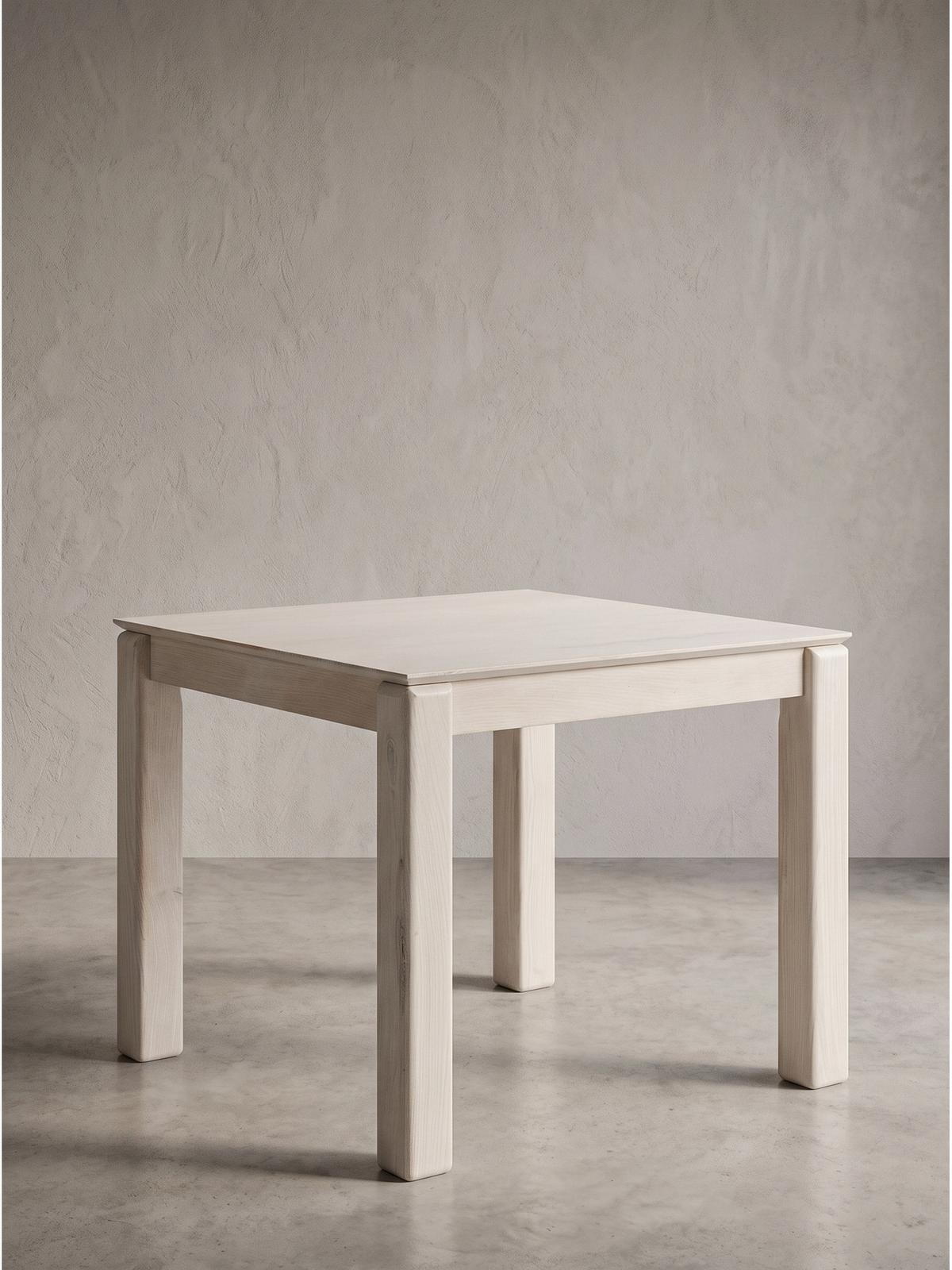 ESSTISCH CHARENTE, Mango Massivholz, Weiß-Mango, 80 x 80 x 75 cm - Weiß, Holz (80/80/75cm) - KADIMA DESIGN