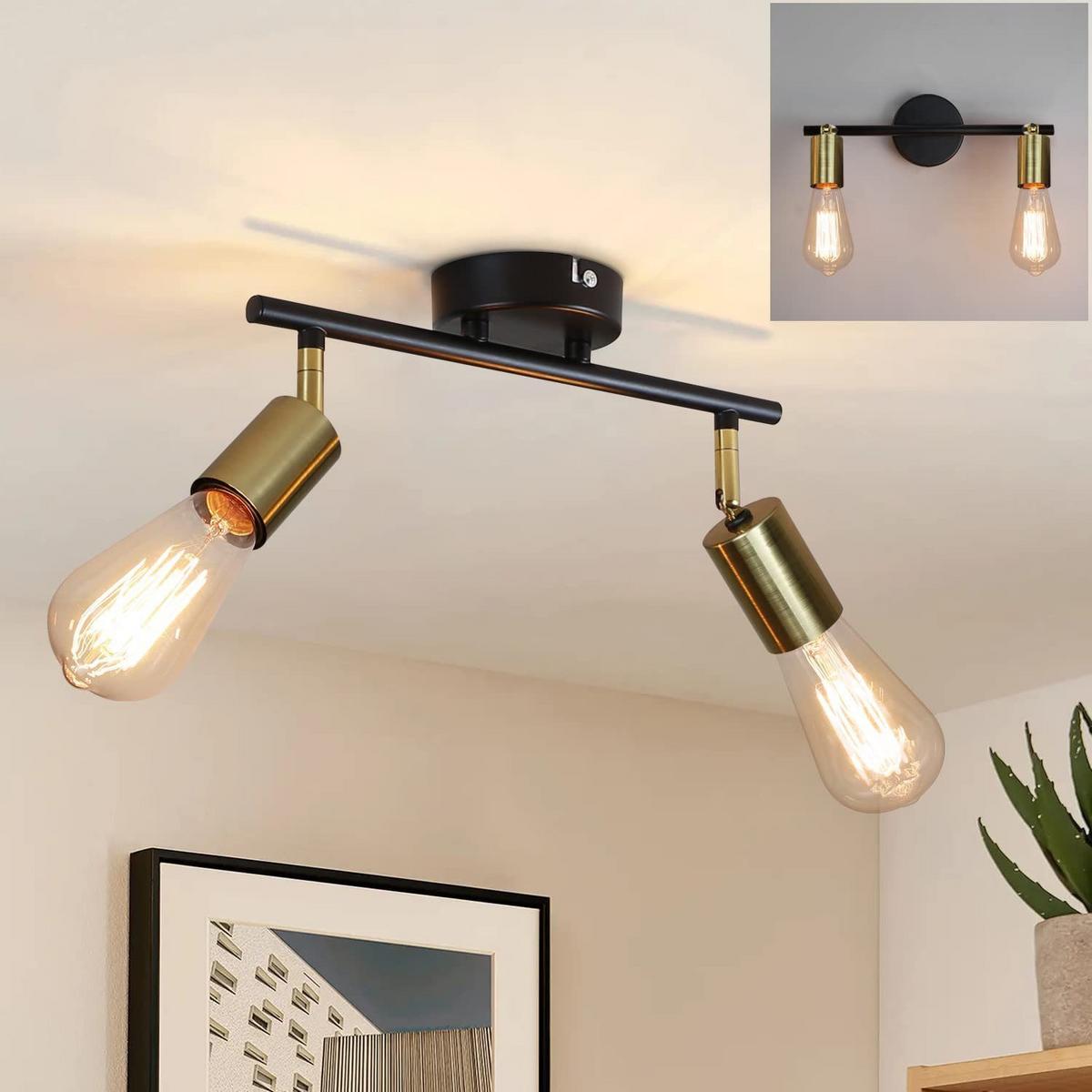 DECKENSTRAHLER Nixie 2-flammig 30/4/12 cm - Goldfarben, Metall (30/4/12cm) - Nettlife