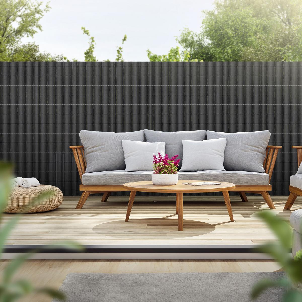 PVC SICHTSCHUTZMATTE 140 x 700 cm Anthrazit - Anthrazit, Kunststoff (700/140cm)