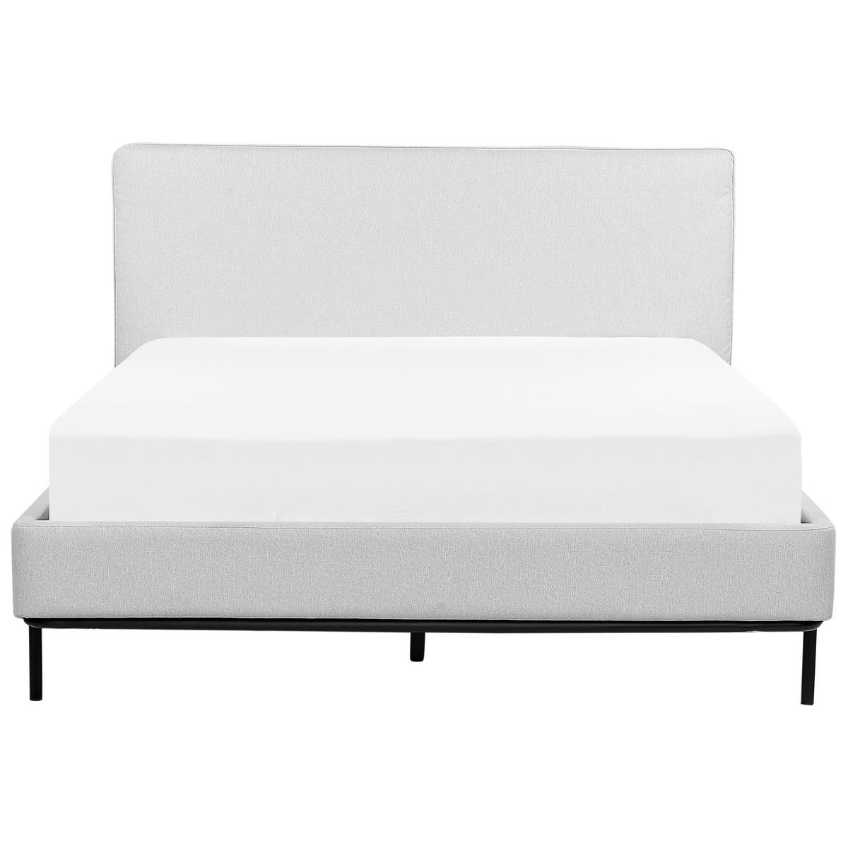 BETT mit Lattenrost 140/200 Stoff Hellgrau Corio - Hellgrau, Textil (140/200cm) - Beliani