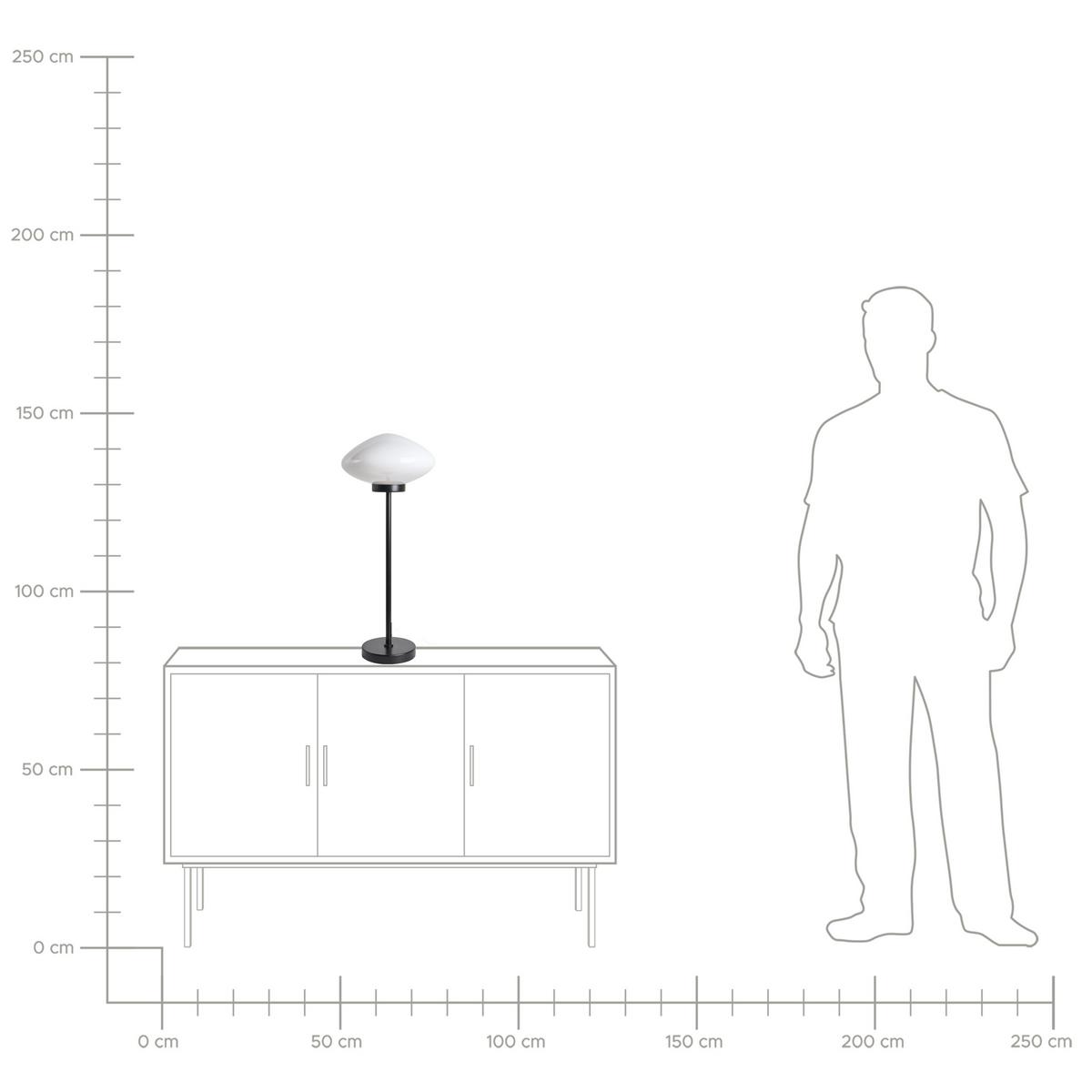 TISCHLAMPE Metall Schwarz Sibun - Schwarz/Weiß, Metall (24/24/55cm) - Beliani