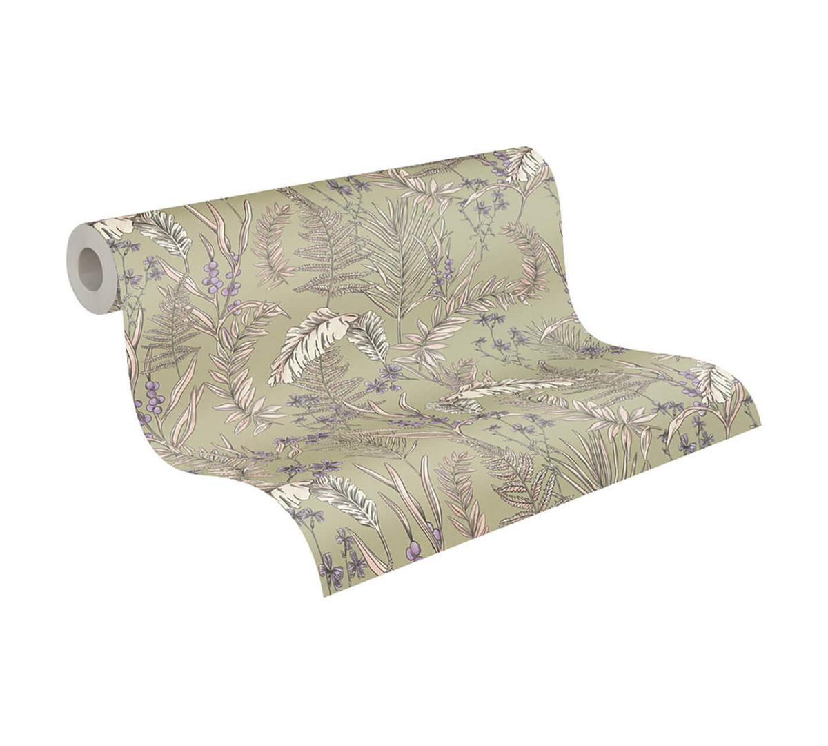 VLIESTAPETE Grün 53/1005 cm - Grün, Textil (53/1cm) - KUNSTLOFT