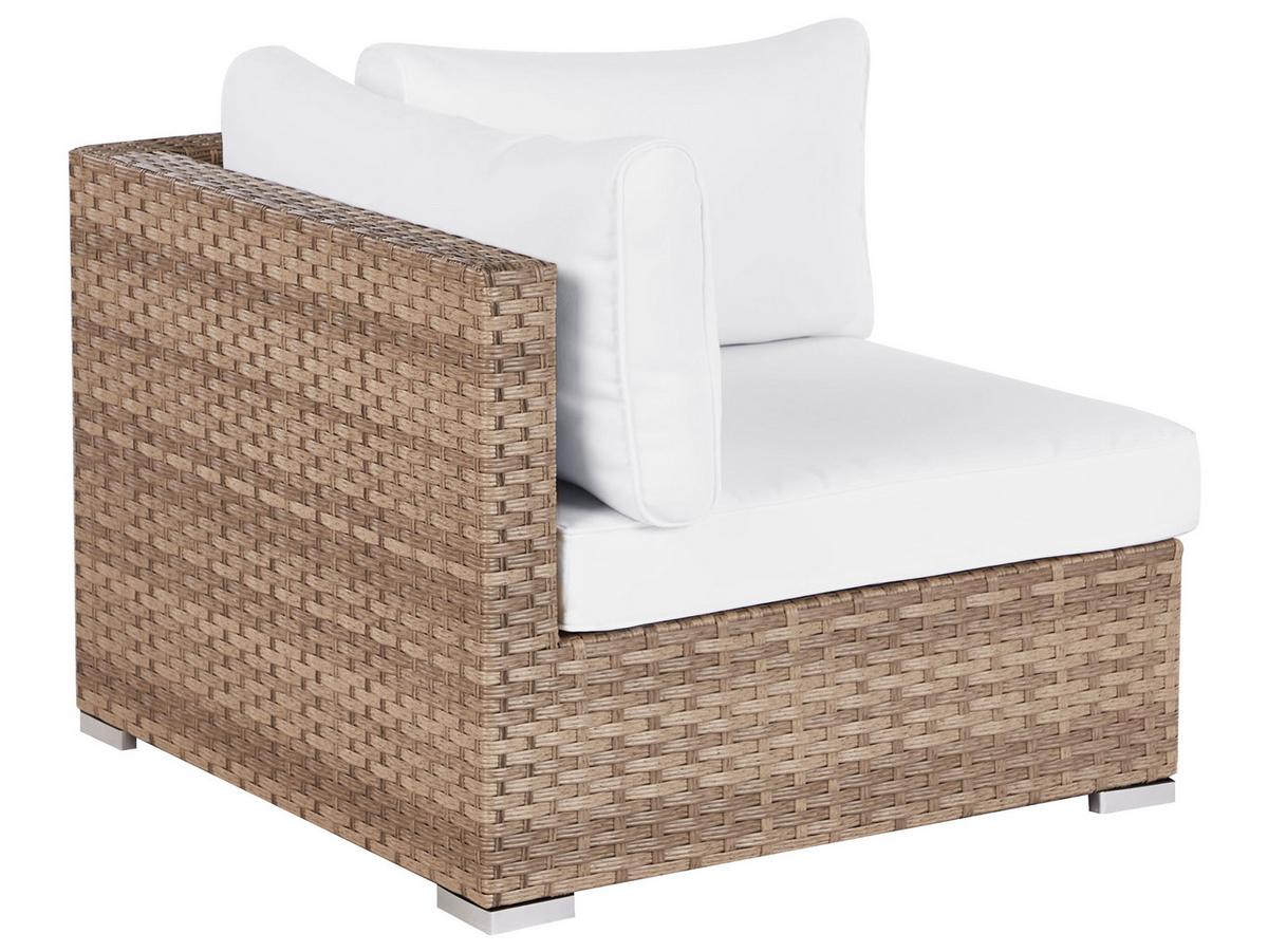 LOUNGE-SET 4-Sitzer Naturfarben Sano - Naturfarben/Weiß, Kunststoff - Beliani